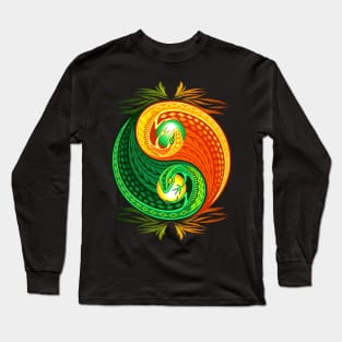 YinYang Gecko Lizard Opposite Colors Sign Long Sleeve T-Shirt